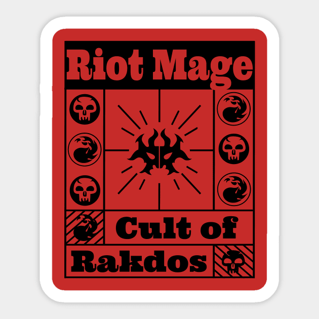 Cult of Rakdos | Riot Mage | MTG Guild Black on Red Design Sticker by ChristophZombie